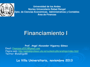 Universidad De Los Andes Núcleo Universitario Rafael Rangel Dpto. De .