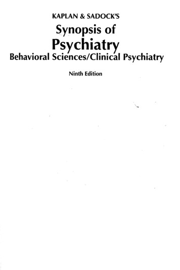 KAPLAN & SADOCK'S Synopsis Of Psychiatry - GBV