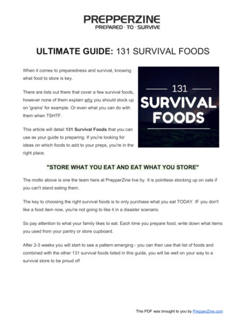 ULTIMATE GUIDE: 131 SURVIVAL FOODS - Volusia County Prepping
