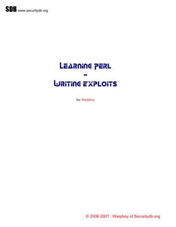 Learning Perl Writing Exploits