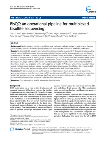 METHODOLOGY ARTICLE Open Access BisQC: An Operational Pipeline For .