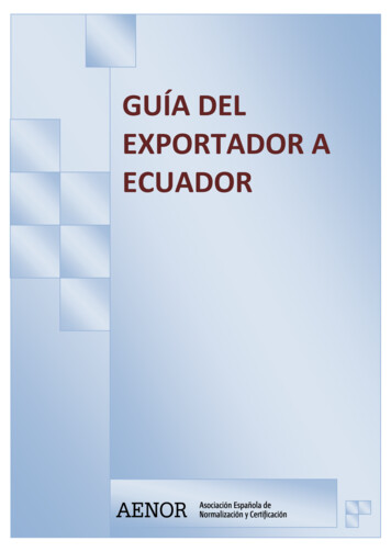 Guía Del Exportador A Ecuador - Aenor
