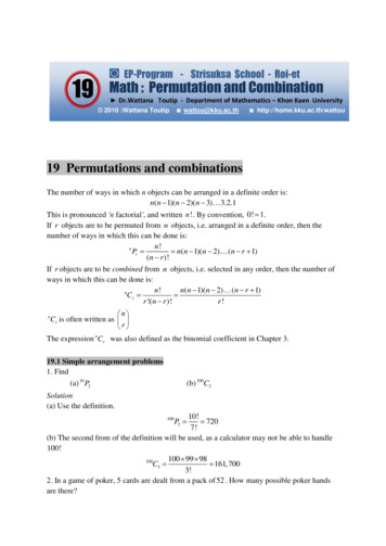 EP-Program - Strisuksa School - Roi-et 19 Math : Permutation And .