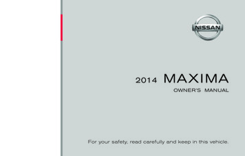 MAXIMA 2014 MAXIMA OWNER'S MANUAL - Nissan