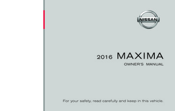 2016 Nissan Maxima Owner's Manual Nissan USA