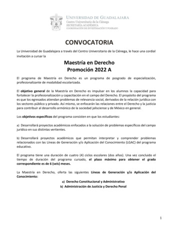 CONVOCATORIA 2022-A MAESTRÍA EN DERECHO JUNTA ACADEMICA - Cuci.udg.mx