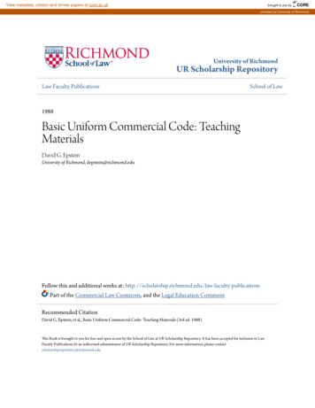 Basic Uniform Commercial Code: Teaching Materials - CORE