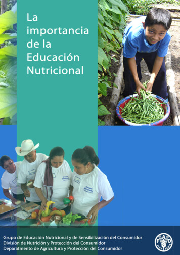 La Importancia De La Educación Nutricional - Food And Agriculture .