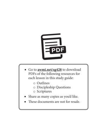 Awmi /sg428 PDFs Of The Following Resources For Outlines .