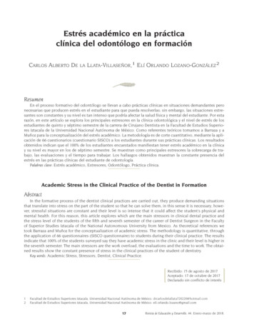 Estrés Académico En La Práctica Clínica Del Odontólogo En . - UDG