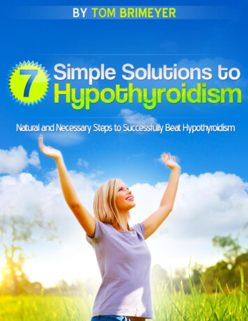 7 Simple Solutions To Hypothyroidism