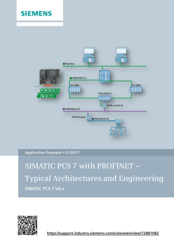 SIMATIC PCS 7 With PROFINET Typical Architectures And Engineering - Siemens
