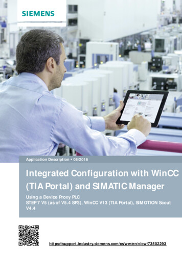 Integrated Configuration With WinCC (TIA Portal) And SIMATIC . - Siemens