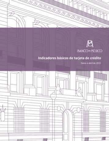 Indicadores Básicos De Tarjeta De Crédito - Bank Of Mexico
