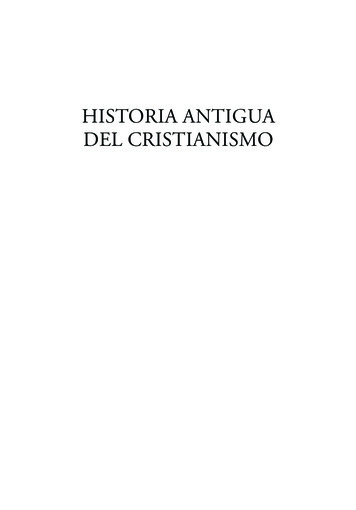 Historia Antigua Del Cristianismo