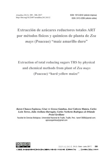 Extracción De Azúcares Reductores Totales ART Por Métodos Físicos Y .