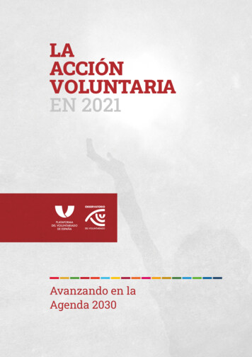 LA ACCIÓN VOLUNTARIA EN 2021 - Plataforma Del Voluntariado De España