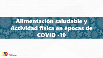 Alimentación Saludable Y Actividad Física En épocas De COVID -19 - PAHO