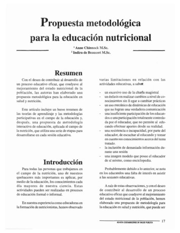 Propuesta Metodológica Para La Educación Nutricional - BINASSS