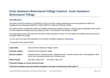 Retirement Village Essie Summers Retirement Village Limited - Essie Summers