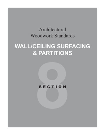 WALL/CEILING SURFACING & PARTITIONS 8 - AWI Quality Certification Program