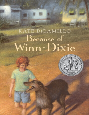 Because Of Winn Dixie Kate DiCamillo - Sd33.bc.ca