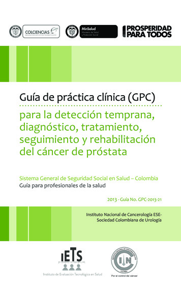 Guía De Práctica Clínica (GPC) Para La Detección Temprana, Diagnóstico .