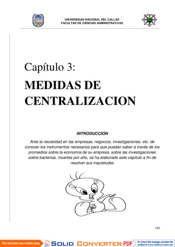 Medidas De Centralizacion - Unac