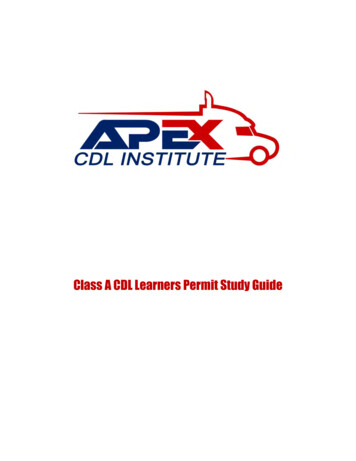 Class A CDL Learners Permit Study Guide - Apex CDL Institute