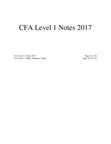 CFA Level 1 Notes 2017 - StudyLast