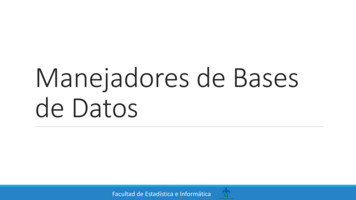 Manejadores De Bases De Datos - Universidad Veracruzana