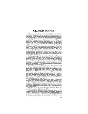 Riddick's Senate Procedures - Closed Doors - GPO