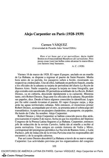 Alejo Carpentier En París - Instituto Cervantes
