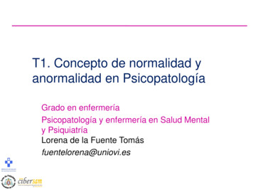 T1. Concepto De Normalidad Y Anormalidad En Psicopatología