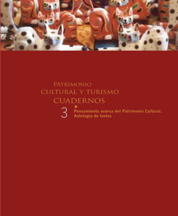 PAtrimonio Cultural Y Turismo Cuadernos 3 Antología De Textos