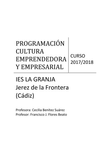 PROGRAMACIÓN CULTURA EMPRENDEDORA Y EMPRESARIAL - Instituto La Granja