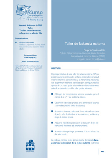 Ponente/monitora: Taller De Lactancia Materna - AEPap