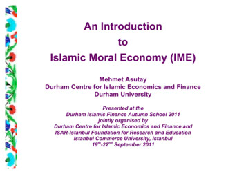 An Introduction To Islamic Moral Economy (IME) - TKBB
