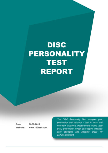 The DISC Personality Test Analyses Your - Petraviciute