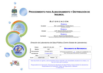 DOM-P171-D5 001 Procedimiento Para Almacenamiento Y . - Jalisco