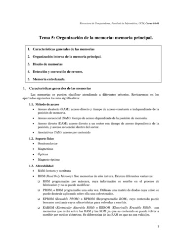 Características Generales De Las Memorias Organización Interna . - UCM