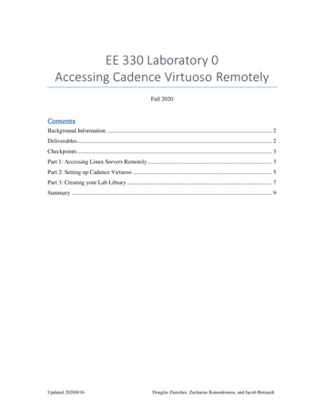 EE 330 Laboratory 0 Accessing Cadence Virtuoso Remotely