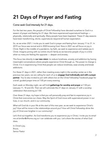 21 Days Of Prayer And Fasting - Cfhome 