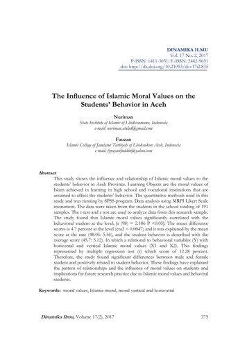 The Influence Of Islamic Moral Values On The Students . - ERIC