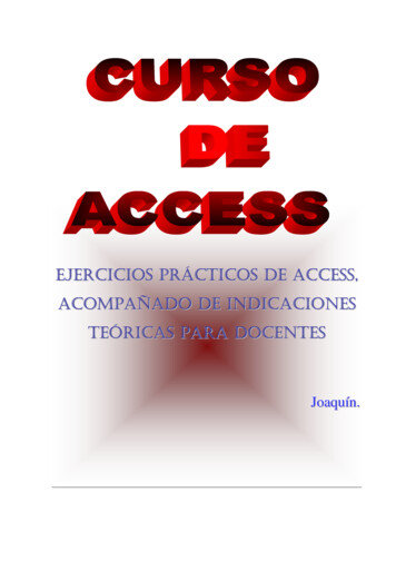 Ejercicios Prácticos De Access, Acompañado De Indicaciones Teóricas .