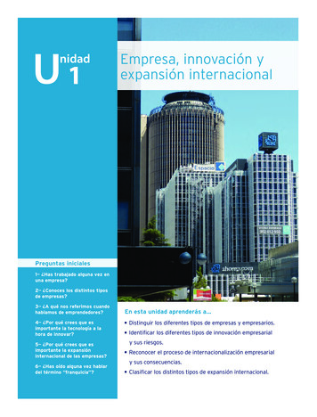 Unidad 1 Empresa, Innovación Y Expansión Internacional