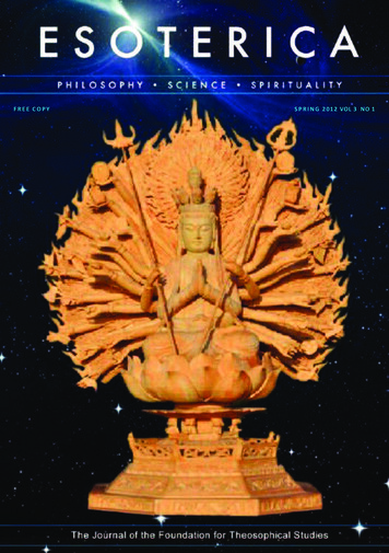 FREE COPY SPRING 2012 VOL 3 NO 1 - Theosophical Society