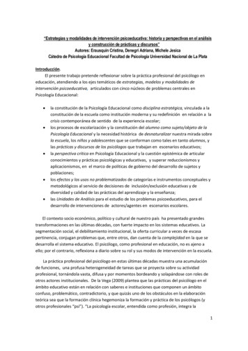 Estrategias Y Modalidades De Intervención Psicoeducativa: Historia Y .