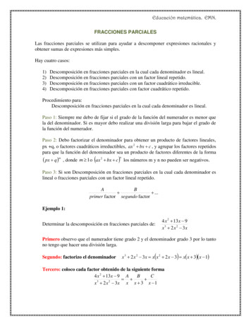 FRACCIONES PARCIALES - Educación Matemática.