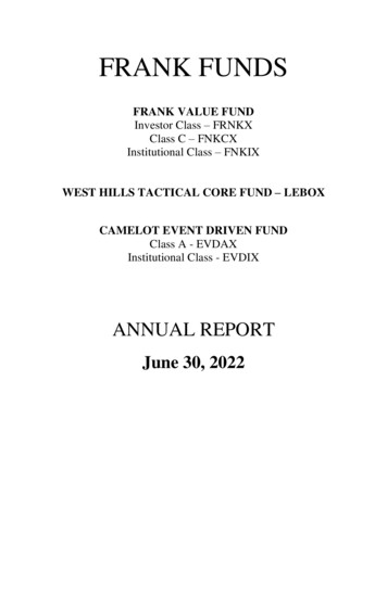 Frank Value Fund West Hills Tactical Core Fund Lebox Camelot Event .